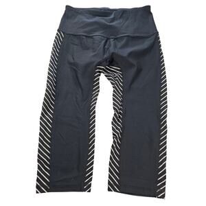 Jofit sz S black white side stripe illusion cropped leggings with pockets active